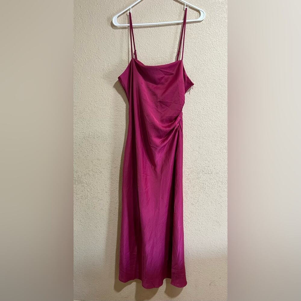 House of Harlow 1960 bright pink slip satin midi dress XL NEW
